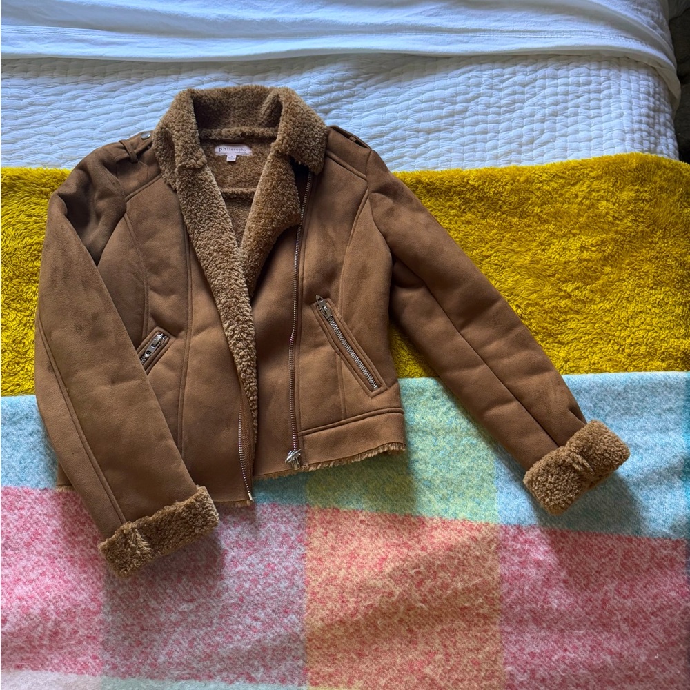Philosophy Faux Sherpa/ Suede Moto Jacket